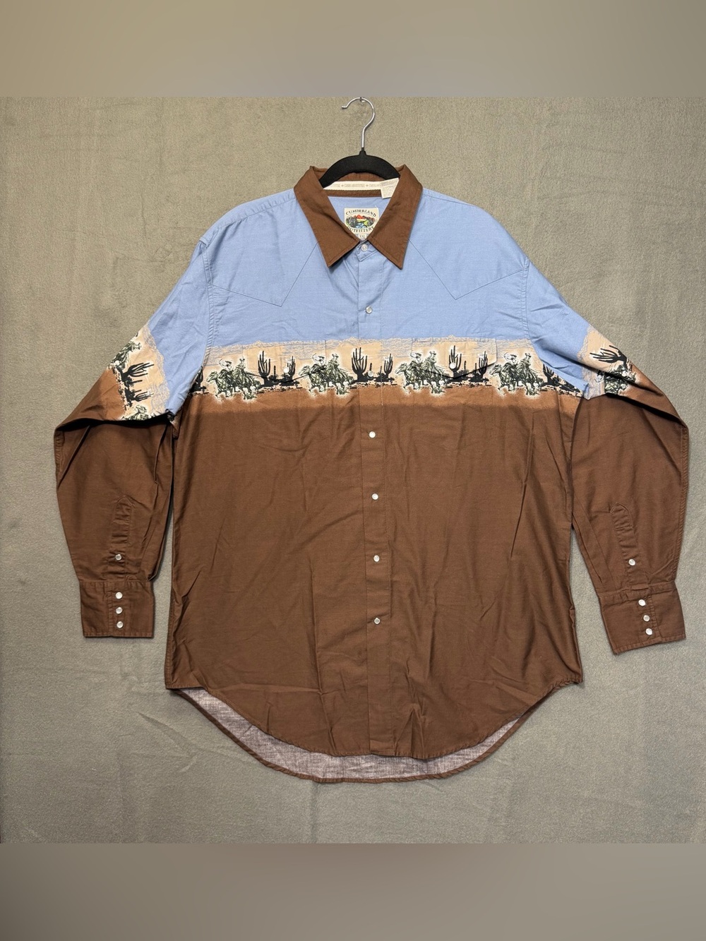 NWOT XXL COWBOY Cumberland outfitters Western shirt cotton 90s country pearl